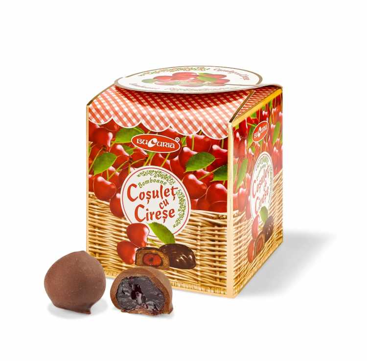 Конфеты "Корзинка с черешней" с шоколадной глазурью, Букурия, 200 г.