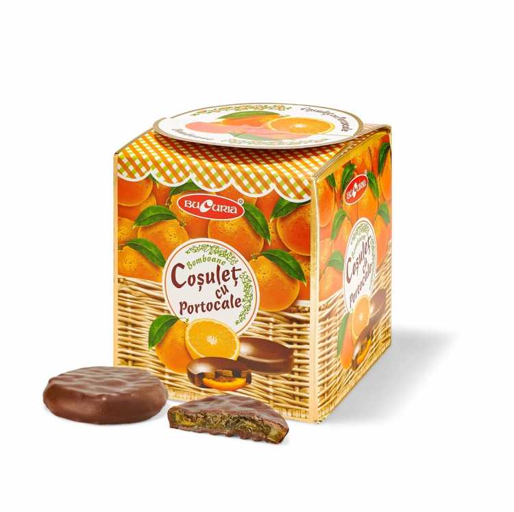 Конфеты "Корзинка с апельсинами" с шоколадной глазурью, Букурия, 200 г.