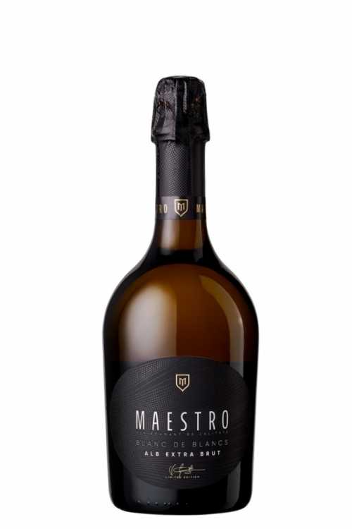 Шампанское «Maestro» 2021 Blanc de Blancs, экстра-брют белое. 0,75